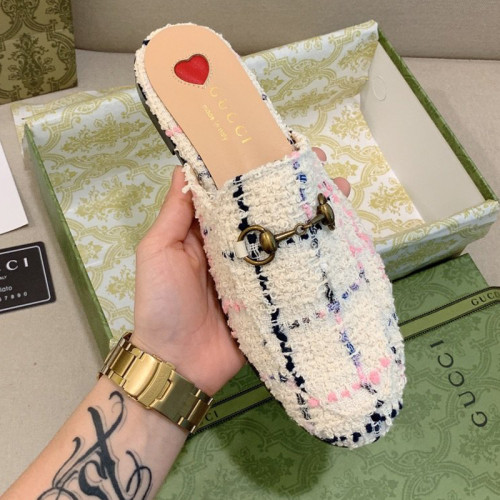 Gucci Womens Shoes Slippers Slides Casual Design Luxury Brand Leather Princetown leather slipper with Original Box
