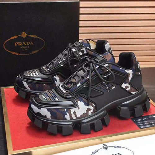 Prada Men Shoes Sneakers Luxury Brabd Cloudbust Thunder Technical Fabric Sneakers with Original Box