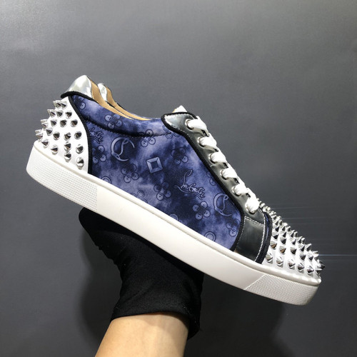 Christian Louboutin Mens Shoes Luxury Brand Red Bottom Design Louis Junior Spikes Flat with Original Box CL sneakers