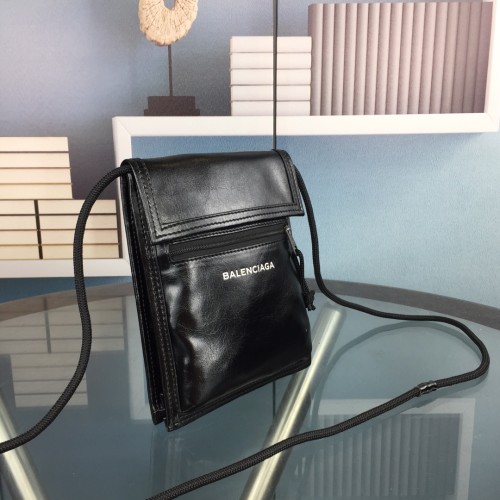 Balenciaga Mens Bags Luxury Brand MEN'S EXPLORER SMALL POUCH WITH STRAP IN BLACK Explorer Small Pouch With Strap in black Arena lambskin