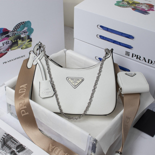 Prada Womens Bag Go Re-Edition 2000 Leather Shoulder Bag