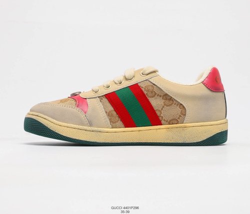 Gucci Distressed Screener Sneakers Womens Shoes 4401E296