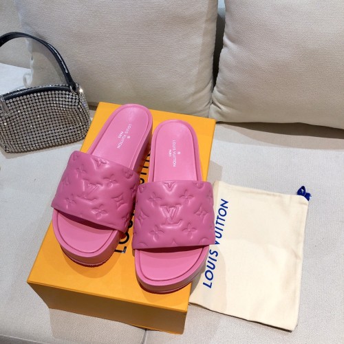 Louis Vuitton Womens Shoes Sandals Slippers Luxury Brand Louis Vuitton JUMBO FLATFORM MULE with Original Box 1A9QYY