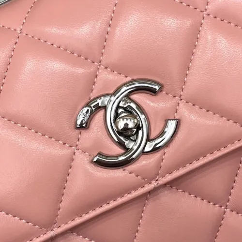 Chanel Womens Shoulder Bags Luxury Brand with Original Box Small Flap Bag With Top Handle Lambskin & Silver-Tone Metal