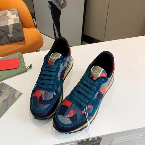 Valentino Men Shoes Fashion Design Luxury Brand ROCKSTUD CALFSKIN SNEAKER with Original Box