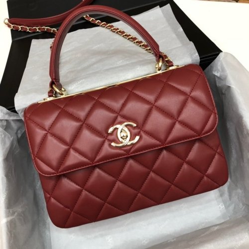 Chanel Womens Shoulder Bags Luxury Brand with Original Box Small Flap Bag With Top Handle Lambskin & Gold-Tone Metal