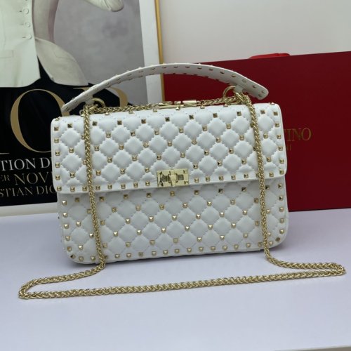 Valentino Womens Bags Crossbody Bags Handbags Luxury Brand LARGE ROCKSTUD SPIKE NAPPA LEATHER BAG with Original Box