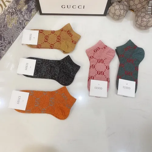 Gucci Socks 5 Pairs with Original Box Luxury Brand Breathable Gucci Sock