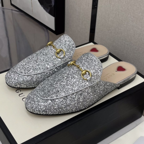 Gucci Womens Shoes Casual Loafers Design Luxury Brand Leather Women's jumbo GG Princetown slipper with Original Box 475094 UKO60 2588