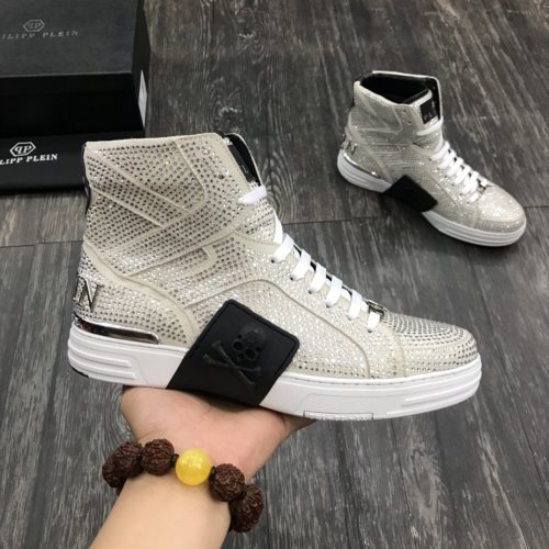 Philipp Plein Men Shoes High Top Sneaker Fashion Design Luxury Brand