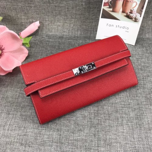 Hermes Womens Mens Wallets Purse Kelly Bag Clutch Leather Design Coin Bag with Original Box