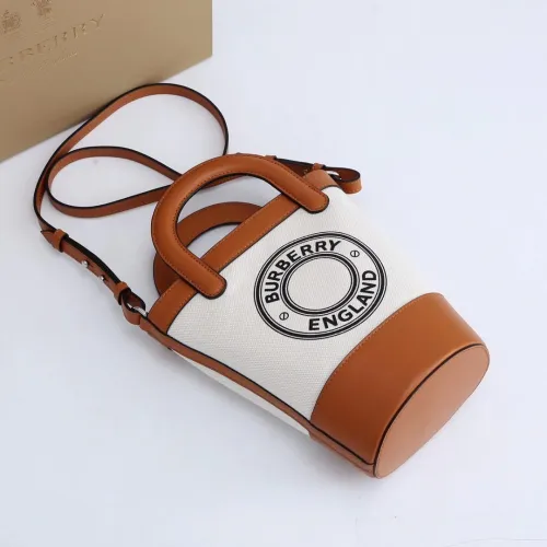 Burberry Womens Bag Logo Graphic Cotton Canvas Peggy Bucket Bag