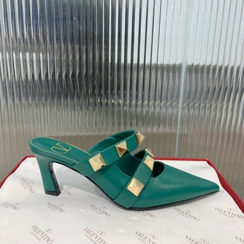 Valentino Women Shoes Mule Flip Flop Sandals ROMAN STUD MULE IN CALFSKIN 65 MM with Original Box