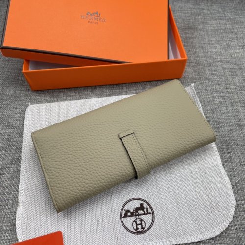 Hermes Womens Mens Wallets Purse Long Clutch Leather Design Coin Bag with Original Box