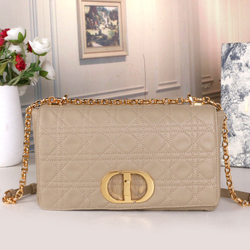 Dior Womens Bags Crossbody Bag LARGE DIOR CARO BAG Beige Supple Cannage Calfskin with Original Box M9243UWHC_M39U