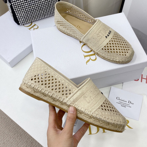 Dior Women Shoes Luxury Brand Design Dior Granville Espadrille Mesh Embroidery Womens Shoes KCB585EMR_S900