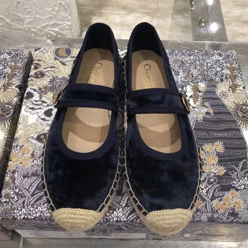 Dior Women Shoes Luxury Brand Design Dior Espadrille Nude Mesh Embroidery Womens Shoes with Original Box