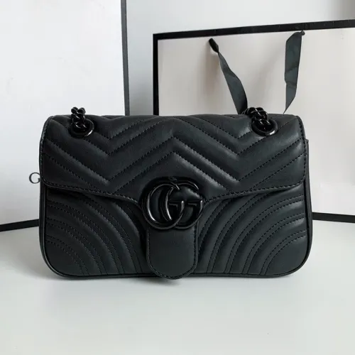 Gucci Womens Bags Shoulder Messenger Bag Luxury Brand Gucci GG Marmont matelassé small bag with Original Box 443497 DTDIT 9022
