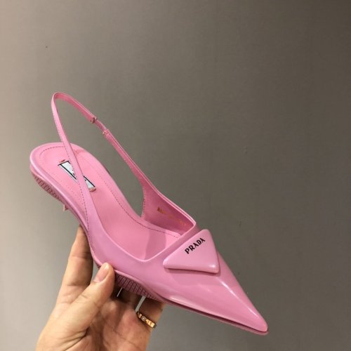 Prada Womens Shoes Brushed Leather Slingback Pumps 1I565M_055_F0E18_F_A045