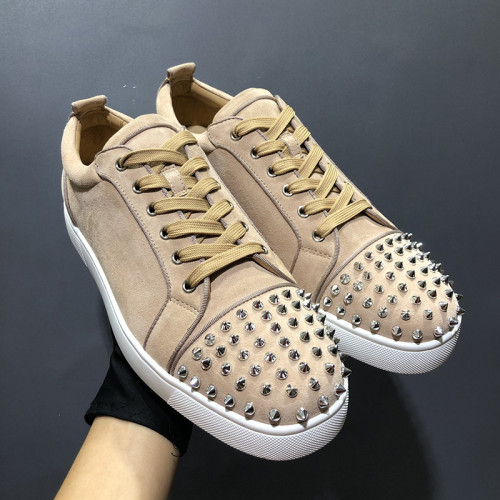 Christian Louboutin Mens Shoes Luxury Brand Red Bottom Design Louis Junior Spikes Flat with Original Box CL sneakers