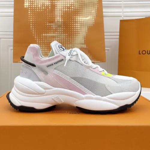 Louis Vuitton Womens Shoes Fashion Sneakers Design Luxury Brand LV RUN 55 SNEAKER with Original Box 1A9H6E Grey Mix of materials