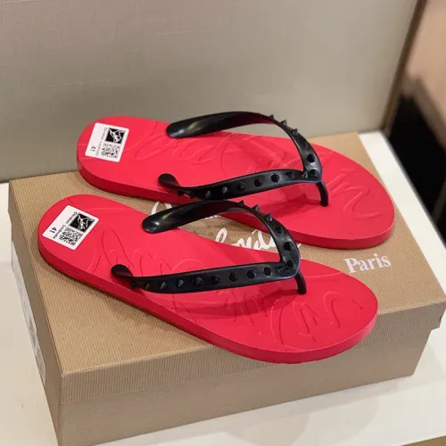 Christian Louboutin Men Shoes Slippers Luxury Brand Red Botton Mens Slides with Original Box Flip Flops