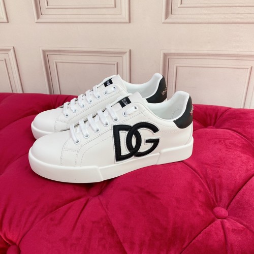 Dolce&Gabbana Womens Mens Shoes Fashion Sneakers Luxury Brand Calfskin Nappa Portofino Sneakers With Lettering