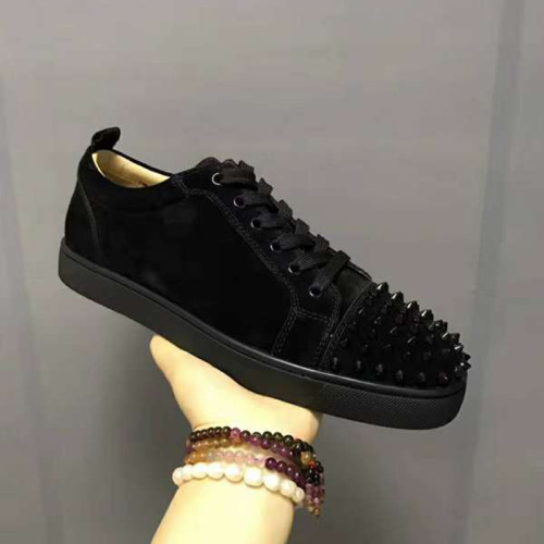 Christian Louboutin Mens Shoes Luxury Brand Red Bottom Design Louis Junior Spikes Flat 1130575CM53 with original box