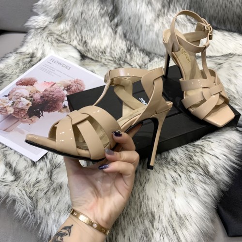 Saint Laurent YSL Womens Shoes TRIBUTE SANDALS IN PATENT LEATHER 10cm