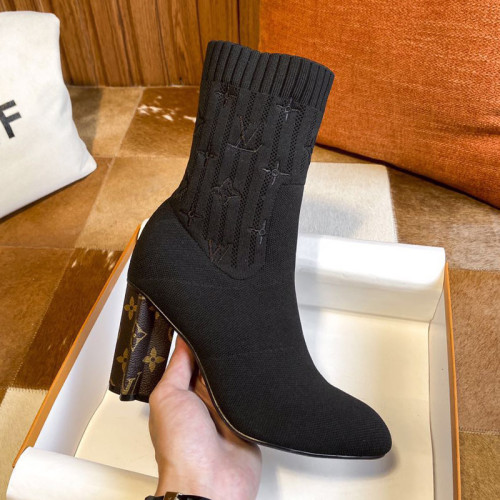 Louis Vuitton Womens Shoes Fashion Ankle Boots Luxury Brand SILHOUETTE ANKLE BOOT 10cm with Original Box