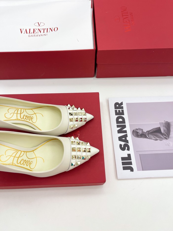 Valentino Womens Shoes ROCKSTUD SLINGBACK PUMP WITH SCULPTED HEEL IN KIDSKIN with Original Box 8cm Heel Design