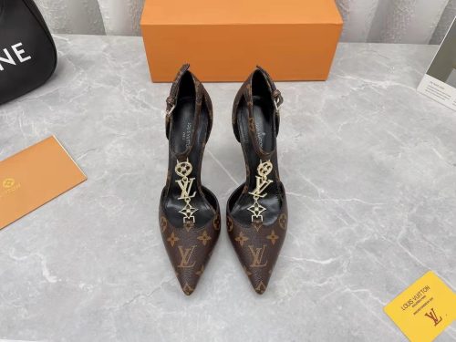 Louis Vuitton Womens Shoes Pumps Sandals Leather Design Luxury Brand Fashion Sandals with Original Box 10cm Heel