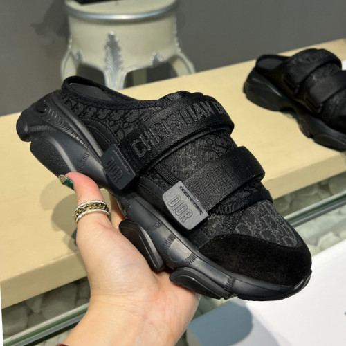 Dior Women Shoes Slippers SLIDE Luxury Brand D-WANDER SLIDE Deep Blue Dior Oblique Technical Fabric KCQ351OBY_S56B with Original Box