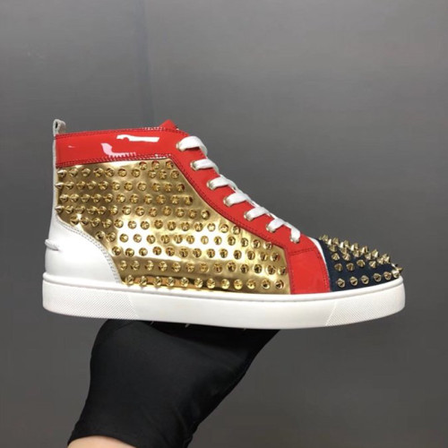 Christian Louboutin Mens Shoes Luxury Brand Red Bottom Design Louis Junior Spikes Flat with Original Box CL sneakers