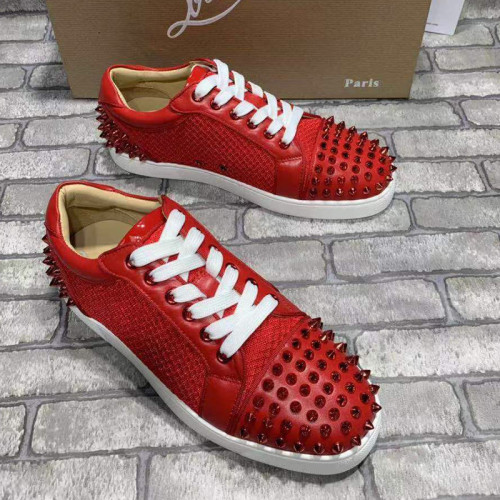 Christian Louboutin Mens Shoes Luxury Brand Red Bottom Design Louis Junior Spikes Flat with Original Box CL sneakers