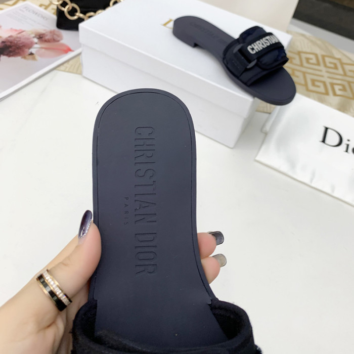 Dior Womens Shoes Sandals Slippers Slide Luxury Brand DIO(R)EVOLUTION SLIDE Shiny Technical Fabric with Dior Oblique Print with Original Box
