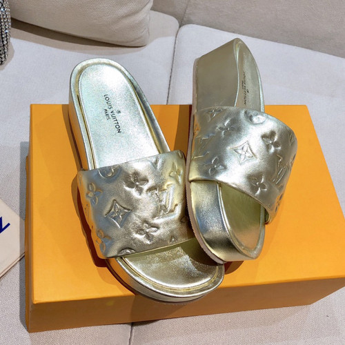 Louis Vuitton Womens Shoes Sandals Slippers Luxury Brand Louis Vuitton JUMBO FLATFORM MULE with Original Box 1A9QYY