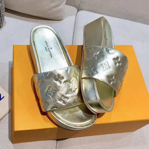 Louis Vuitton Womens Shoes Sandals Slippers Luxury Brand Louis Vuitton JUMBO FLATFORM MULE with Original Box 1A9QYY