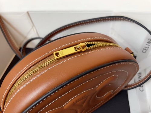 Celine Womens Bags Crossbody Design Luxury Brand CROSSBODY OVAL PURSE CUIR TRIOMPHE IN SMOOTH CALFSKIN with Original Box
