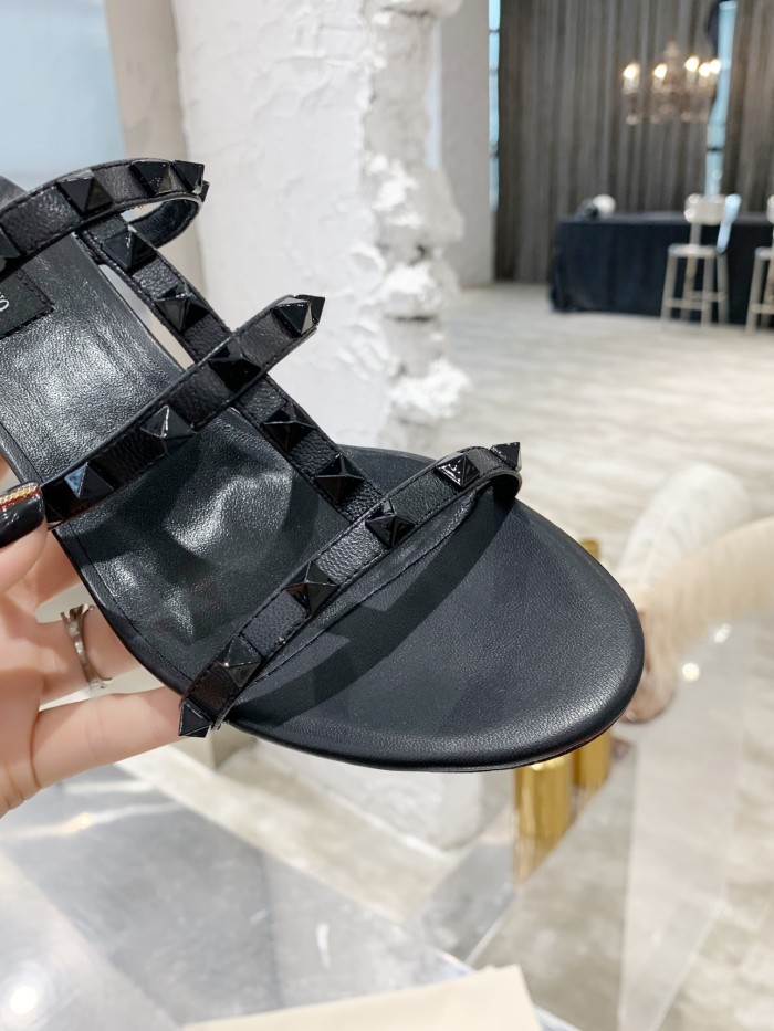 Valentino Women Shoes Mule Flip Flop Sandals ROMAN STUD SLIDE SANDAL IN QUILTED NAPPA with Original Box Luxury Brand