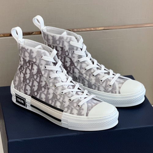 Dior Mens Shoes Sneakers Casual Luxury Brand B23 HIGH-TOP SNEAKER Dior Oblique Canvas with Original Box 3SH118ZMK_H761