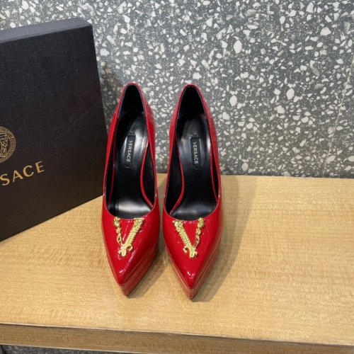 Versace Brand Womens Sandals Shoes Pumps Leather Big Size LA MEDUSA LEATHER PUMPS Design Luxury Brand Sandals for Women