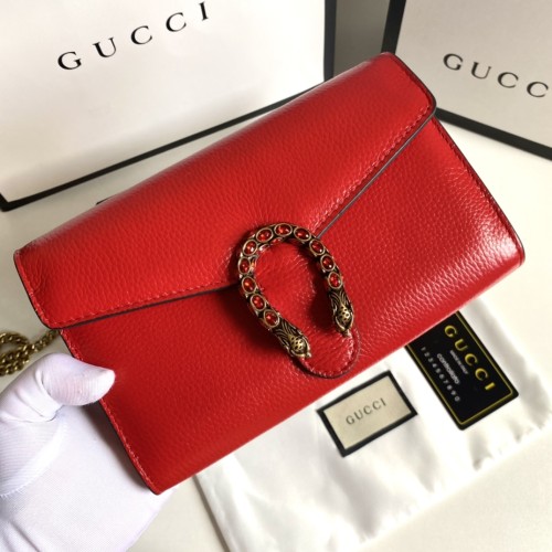 Gucci Womens Bags Crossbody Shoulder Messenger Bags Luxury Brand Dionysus GG Supreme chain wallet ‎401231 KHNSN 8642 with Original Box