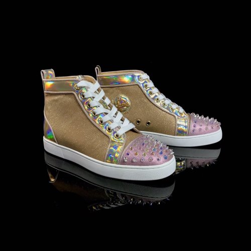 Christian Louboutin Mens Shoes Luxury Brand Red Bottom Design Louis Junior Spikes Flat with Original Box CL sneakers