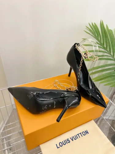 Louis Vuitton Womens Shoes Sandals Slippers Leather Design Luxury Brand MANSION SL.BACK PUMP 9cm Heel Fashion Sandals with Original Box 1A964O