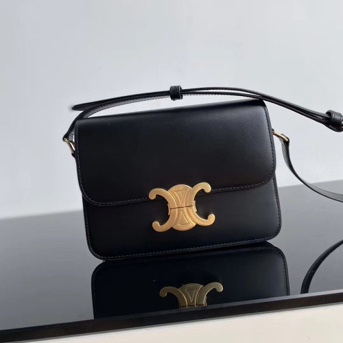 Celine Womens Bag TEEN TRIOMPHE BAG IN SHINY CALFSKIN