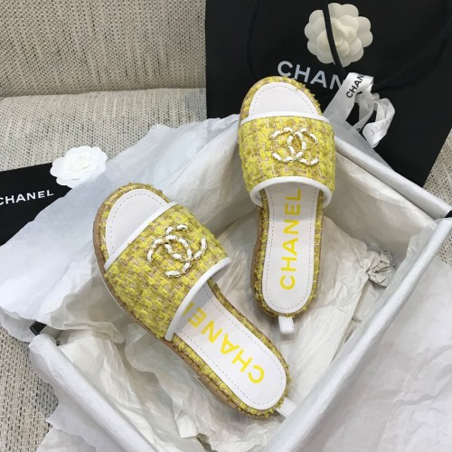Chanel Womens Shoes Mules Tweed