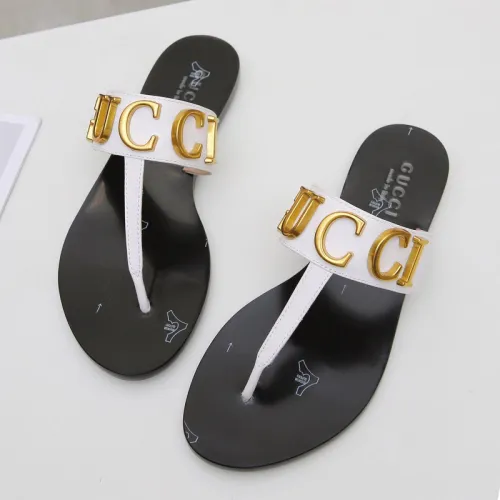 Gucci Womens Shoes Sandals Casual Design Luxury Brand Classic Leather thong sandal with Double G ‎497444 A3N00 1000 with Original Box