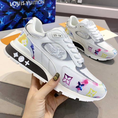 Louis Vuitton Men Shoes Sports RUN AWAY SNEAKER Running Design Luxury Brand with Original Box Mesh and suede calf leather 1A9J0M