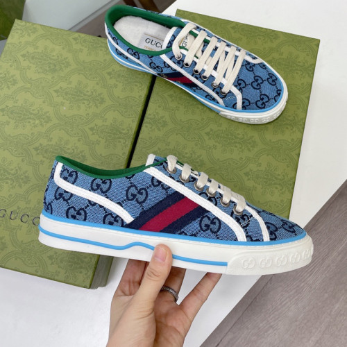Gucci Womens Shoes Fashion Type Luxury Brand Leather Women's Gucci Tennis 1977 GG Multicolor sneaker with Original Box